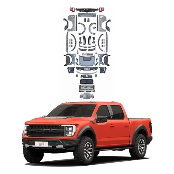 Applicable for  15-20 Fordd F150 Old to New Upgraded 21 Raptor Kit Headlight Grille, Front and Rear Bumper Body Kit Modification