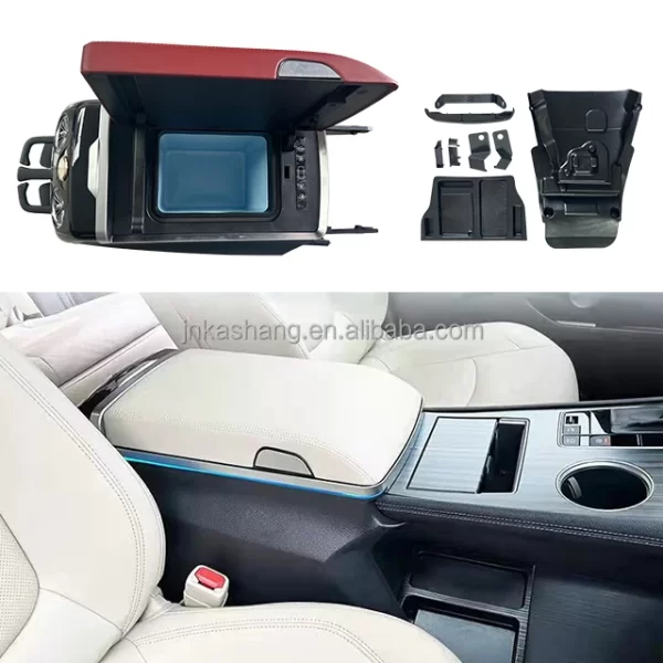 Applicable to   Interior Modification of  Siennaa Armrest Refrigerator Central Storage Box, Yellow fox Frame Refrigerator Box - Image 2