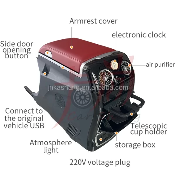 Applicable to   Interior Modification of  Siennaa Armrest Refrigerator Central Storage Box, Yellow fox Frame Refrigerator Box - Image 4