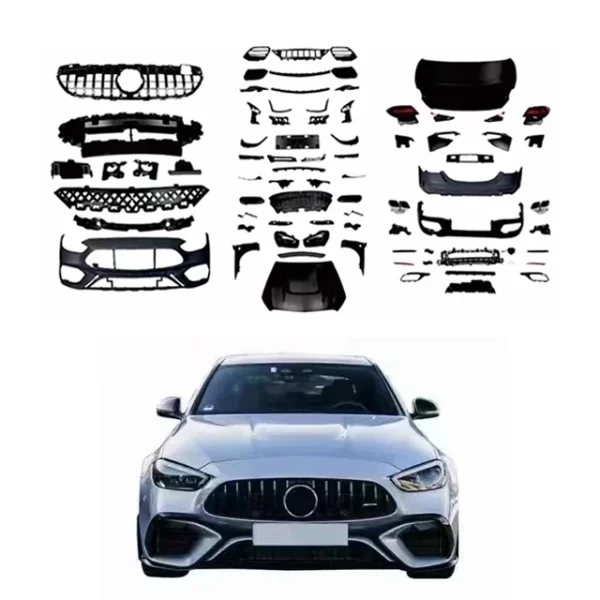 Applicable for Benzz C-Class W205 Upgrade W206  Body Kit Headlight Grille Mirror Surface Label Front  Rear Bumper Modification