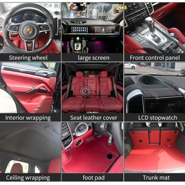 Suitable for Porschee Cayennee Interior Renovation, Center Console, Large Screen, Seat Covering, Steering Wheel Modification - Image 3