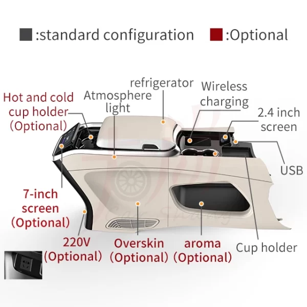 Applicable to HIACE  Armrest Box Central Storage Box With Wireless Charging Touch Screen Armrest Box Modification - Image 2