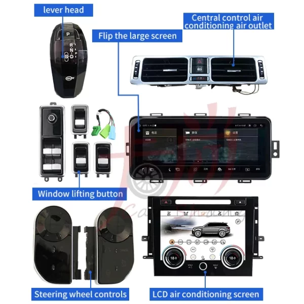 Air Conditioning Panel Upgraded Old Interior with New Large Screen Navigation Range Roverr Administration RANGE ROVERr SPORT - Image 2