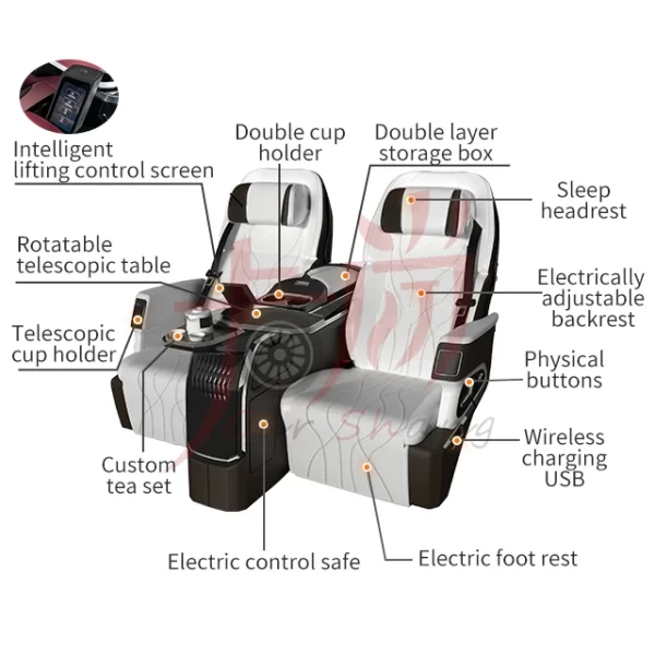 Applicable to Large SUV Conventional MPV Airline Seat Refitted Multi-function Ventilation Heating Massage Seat - Image 2