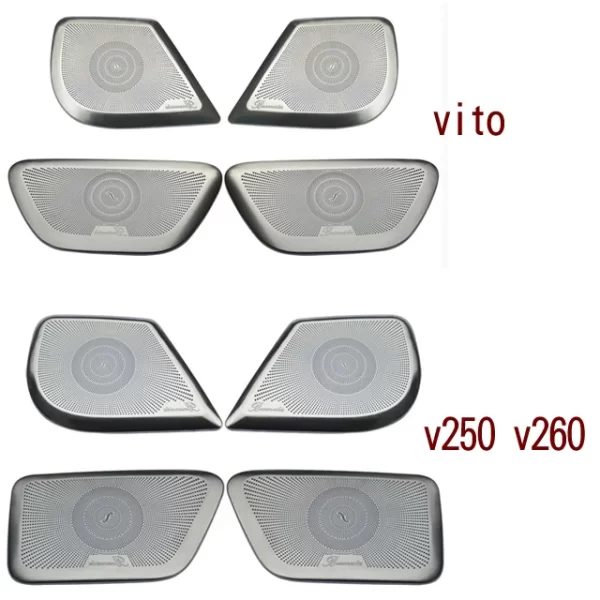Horn Cover Stainless Steel Stereo Speaker Audio Ring Cover Sound Frame Decoration Trim for  Vito V250 V260 W447  METRIS - Image 3