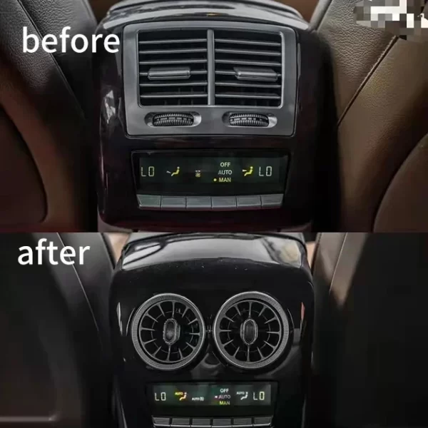 Mercedes Benzz S-Class W221 Upgraded W222 Center Console Peach Wood Interior Old Upgraded Luminous Turboo Air Outlet - Image 4