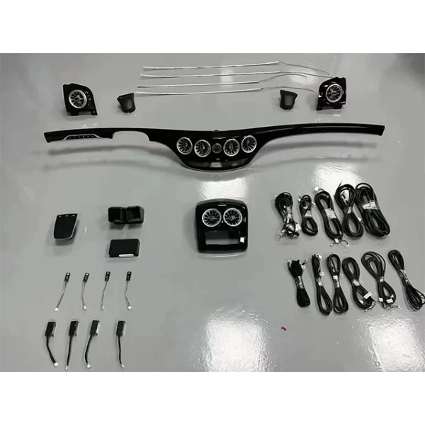 Mercedes Benzz S-Class W221 Upgraded W222 Center Console Peach Wood Interior Old Upgraded Luminous Turboo Air Outlet - Image 5
