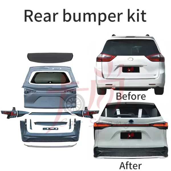 Applicable to 11-20  Toyotaa Siennaa Upgraded 2021 New Body Kit Front and Rear Bumper Assembly Headlight Modification - Image 3