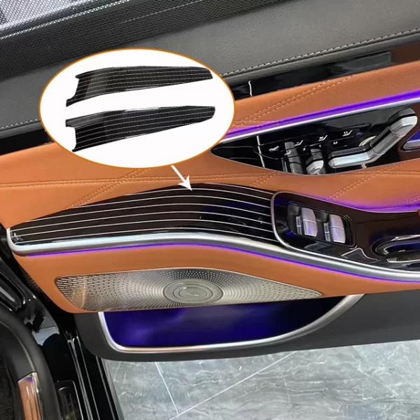 Maybach S W223 Piano Black Interior Panel, Central Control Peach Wood Grain Interior 6-piece Set, Interior Modification - Image 5