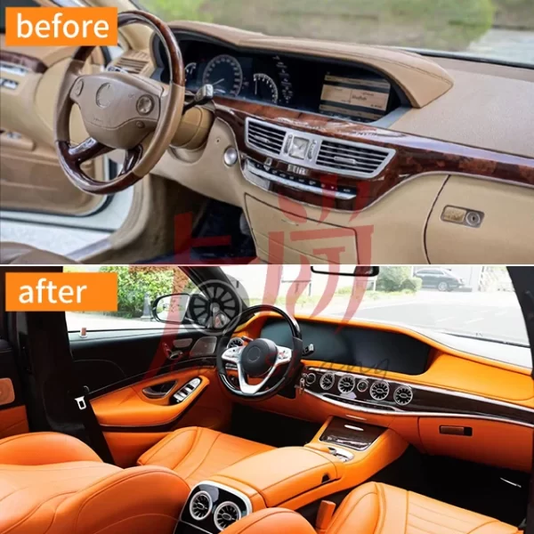 Applicable to Benzz S-Class W221 Upgrade W222 Interior Old to New Instrument Panel Seat Leather Cover Modification - Image 4
