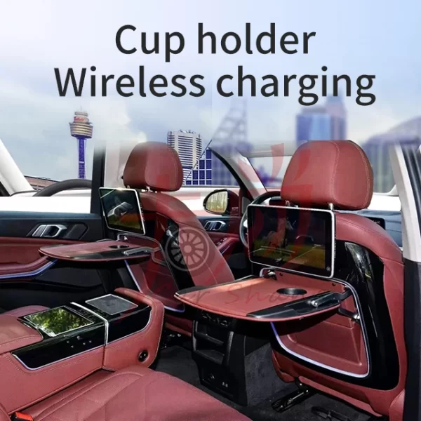 Applicable to BMWw X5 X7 5 Series Small Table Electric Table, Folding Table With Wireless Refill Cup Holder in the Rear Seats - Image 5