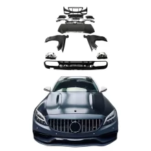 Applicable for Benzz C-Class W205 Upgrade AMG63 1:1 Narrow Body Kit Grille Mirror Surface Label Front  Rear Bumper Modification