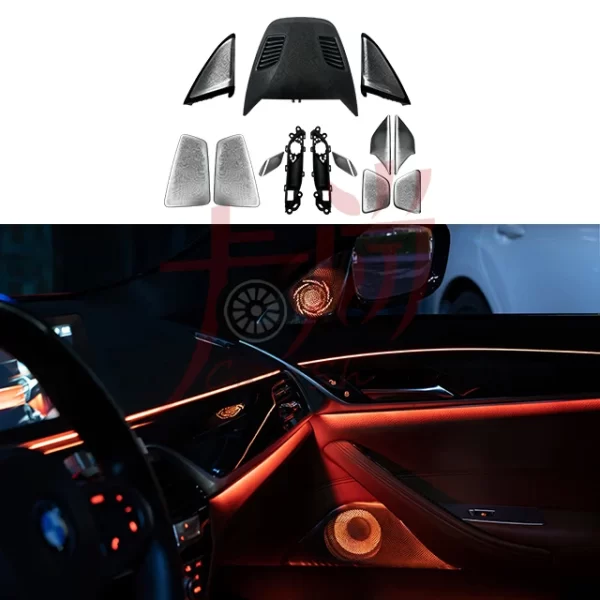 BMWw 5 Series G30 G38 Luminous Horn Cover Modification, Front and Rear Door Mid High Pitch Cover Plate BMWw Interior Upgrade - Image 2