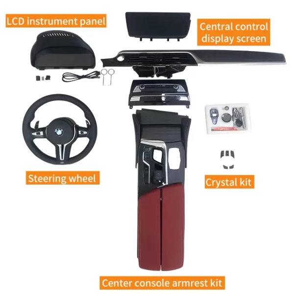 Applicable to BMWw 5 Series F Upgrades, G Interior Package, Center Console Armrest, LCD Instrument Panel Interior Modification - Image 2