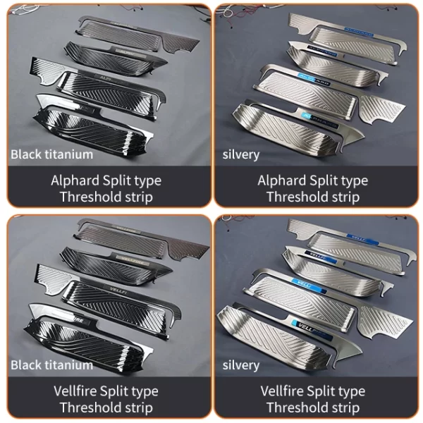 Applicable to 40 Series Alphard Vellfire Welcome Pedals, 24 Split Stainless Steel Threshold Strips Wear Resistant Welcome Pedal - Image 2