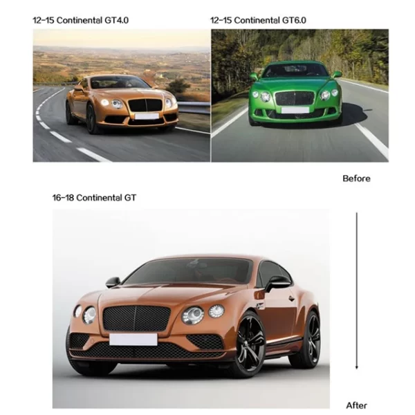 Applicable to Bentleyy 12-15 Continental GTupgrade 16-19 Front and Rear Bar Assembly Grille Modification  Old Model to New Model - Image 4