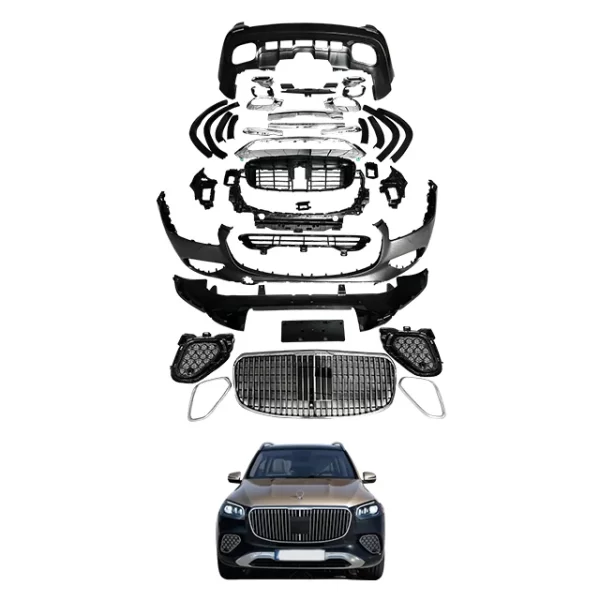 Applicable to Benzz 20-24 GLS Upgraded Maybach X167 Body Kit Front Bumper and Rear Bumper Grille Modification
