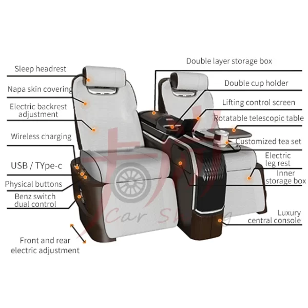 Applicable to  Refitting Benzz Series Airline Seat, Multi-functional Ventilation, Heating and Massage Airline Seat - Image 2