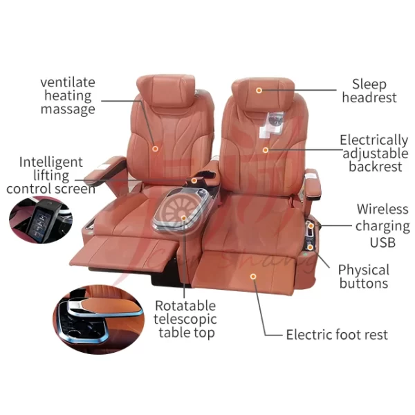 Applicable to GLS450 Land Rover 7-seat Small SUV Airline Seat Modified Ventilation and Heating Multifunctional Seats - Image 2