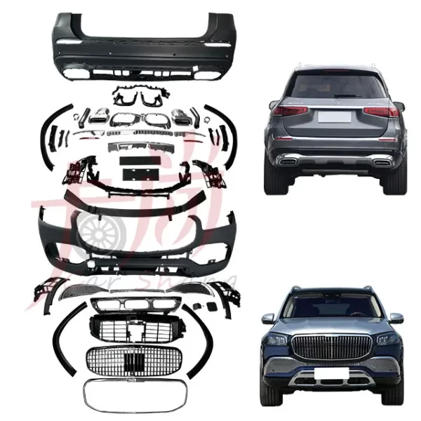 Mercedes Benzz 2020+GLS X167 Modified to Maybach Body Kit Grille Front and Rear Bumper Assembly 1:1 Upgrade Maybach Body Kit