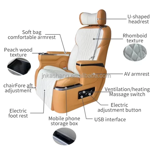 Business Car General Aviation Seat Sofa Bed Aviation Seat Modification Heating Massage Ventilation Electric Adjustment - Image 2