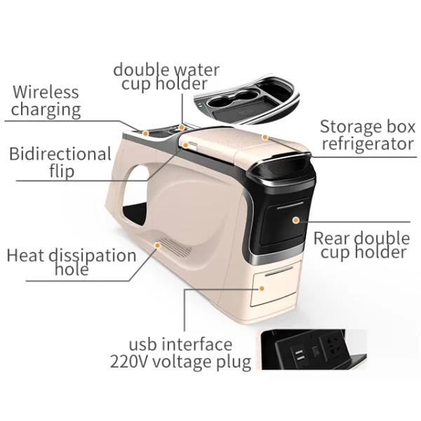 Central Armrest Box Storage Box Interior Modification Accessories Armrest Box Previa / Estima / Tarago - Image 3