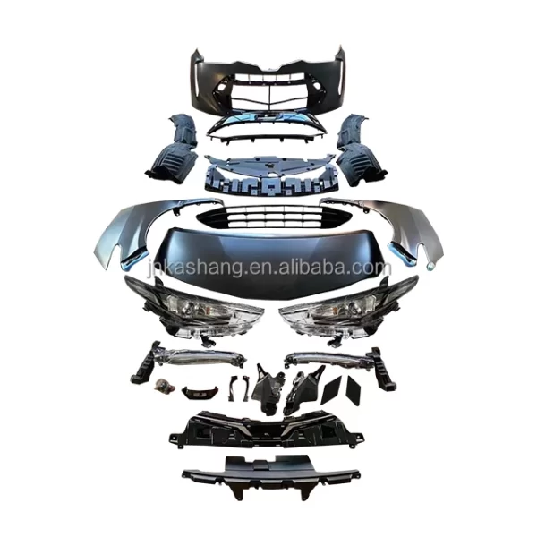 Previa Big Overlord (06-17 Models) Upgraded the New 18 Models Kit, Front and Rear Lip Middle Net Headlight Body Kit - Image 2