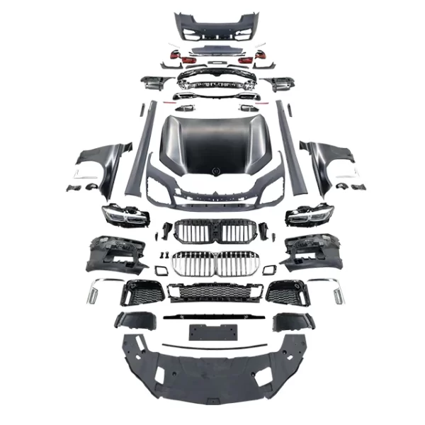 BMWw 7-series G11/12 (16-18) Upgraded 19-22 Surround Kit Front and Rear Bumper Assembly Headlamp Tail Lamp Rear Lip Original Bo - Image 2