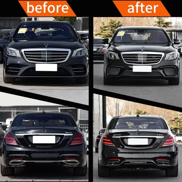 Mercedes W222 Mercedes Benzz S-class Old Upgrade New 14-20 Modified AMGS65 Surround Body Kit Front Bumper Rear Bumper Grille - Image 3