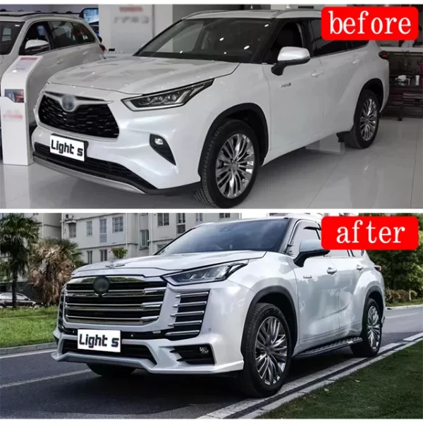 Body Kit Front and Rear Surround Retrofit Upgrade for KLUGER Highlander  Upgrade to Land Cruiser Lc300 Exterior - Image 3