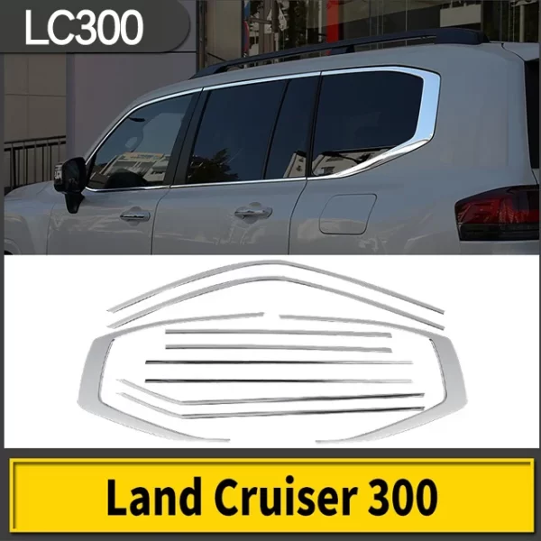 Car Side Window Chrome Plated Decorative Strip Lc300 Exterior Modified Window Bright Strip for Land Cruiser 300 - Image 2