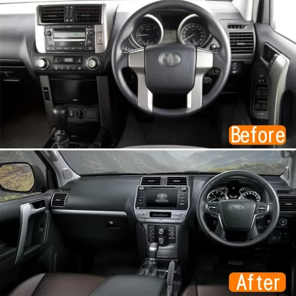 Interior Trim Steering Wheel Control Navigation Upgrade Modification Old to New for Prado 10-17 Upgrade 18-21 RHD - Image 2