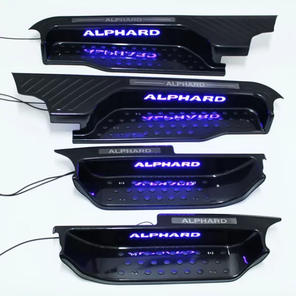 Welcome Pedal with LED Light Threshold Strip 304 Stainless Steel Interior Kit for Alphard 2015-2022 - Image 4