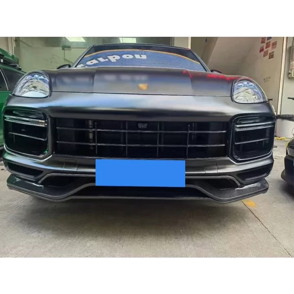 For Porsche 2018-2023 Cayenne S Sport Design Upgrade Kit Carbon Fiber Front Lip & Rear Bumper Lip Turbo New Condition - Image 3