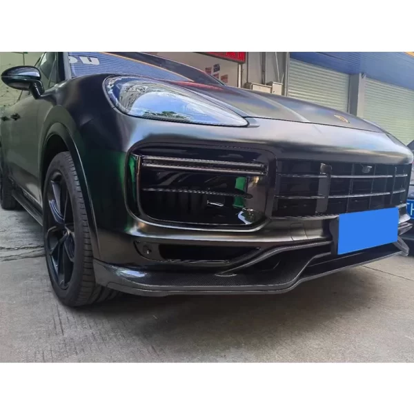 For Porsche 2018-2023 Cayenne S Sport Design Upgrade Kit Carbon Fiber Front Lip & Rear Bumper Lip Turbo New Condition - Image 4