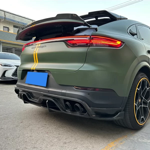 For Porsche 2018-2023 Cayenne S Sport Design Upgrade Kit Carbon Fiber Front Lip & Rear Bumper Lip Turbo New Condition - Image 6