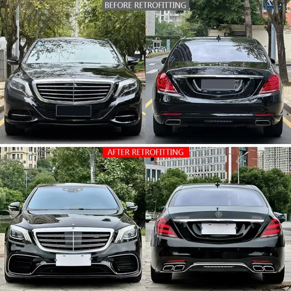 For Mercedes Benz S222 Car Modification Body Kit Upgrade S63 Front Bumper Headlights Rear Bumper Taillights - Image 2