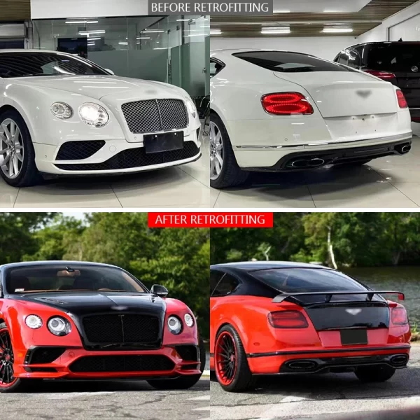 For Bentley Continental GT 2016-2019 Upgrade Supersport Body Kit Car Modification Front and Rear Bumpers - Image 2