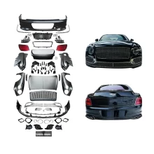 For Bentley Flying Spur 2005-2019 Upgrade 2022 Front and Rear Bumpers with New Headlights and Fog Light Cut-Outs
