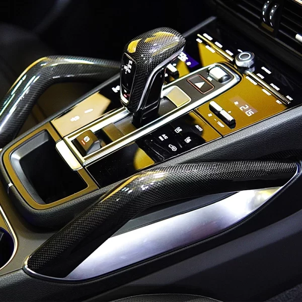 For Porsche Cayenne 2018-2024 Car Modification Interior Saddle Armrest Upgrade Door Handle Carbon Fiber Decoration - Image 5