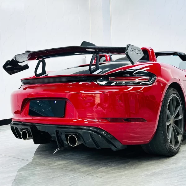 Suitable for Porsche 2016-2023 718 GT4 RS Carbon Fiber Rear Wing Fixed Spoiler Fixed Wing 718 982 Cayman Boxster GT4 RS - Image 4