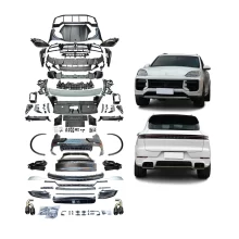 For Porsche Cayenne 2011-2017 Car Modification Upgrade 2024 Turbo GT Body Kit Front Bumper LED Headlights Sport Exhaust