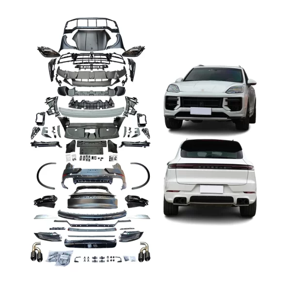 For Porsche Cayenne 2011-2017 Car Modification Upgrade 2024 Turbo GT Body Kit Front Bumper LED Headlights Sport Exhaust