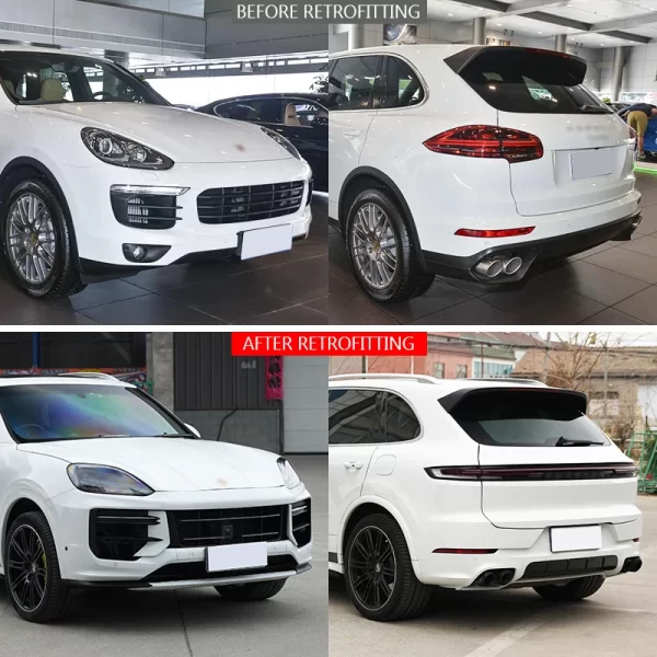 For Porsche Cayenne 2011-2017 Car Modification Upgrade 2024 Turbo GT Body Kit Front Bumper LED Headlights Sport Exhaust - Image 2