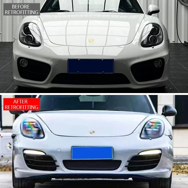 2012-2015 for Porsche 981 Boxster Car Modification Upgrades New LED Headlights and Front Bumper Lights - Image 2