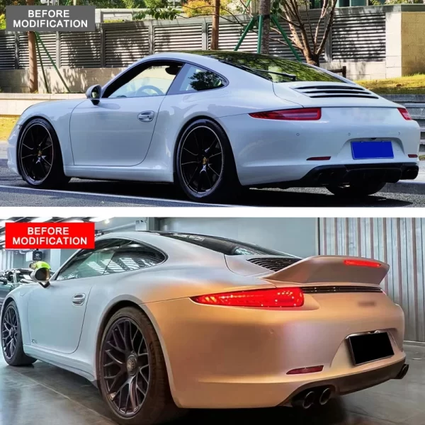 For Porsche 911 2012-2016 Car Modification Bodykit Car 991 Spoiler Car Fixed Rear Wing PP Material - Image 2