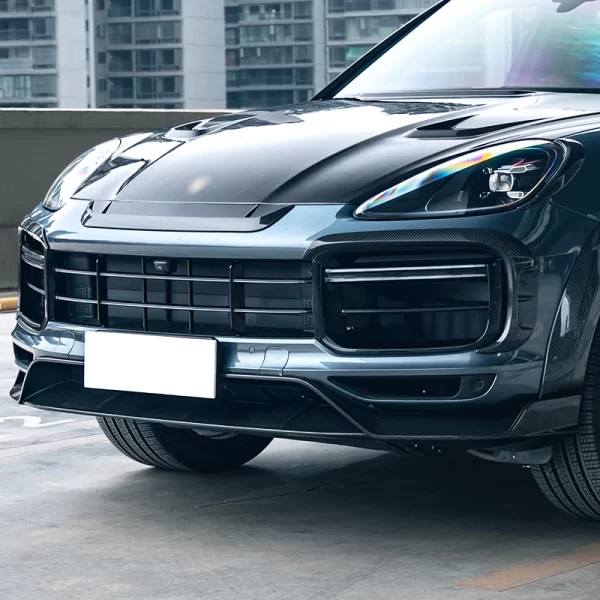For Porsche Cayenne Turbo 2018-2023 Carbon Fiber Front Lip Lower Deflector New Bumper Upgrade Front Spoiler for Car - Image 3