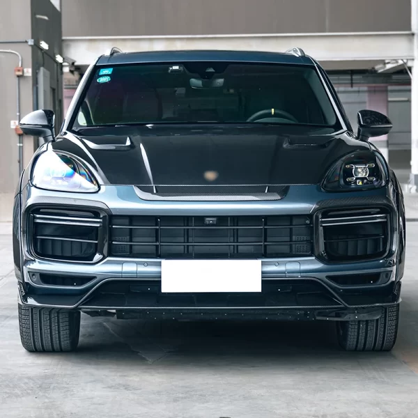 For Porsche Cayenne Turbo 2018-2023 Carbon Fiber Front Lip Lower Deflector New Bumper Upgrade Front Spoiler for Car - Image 4
