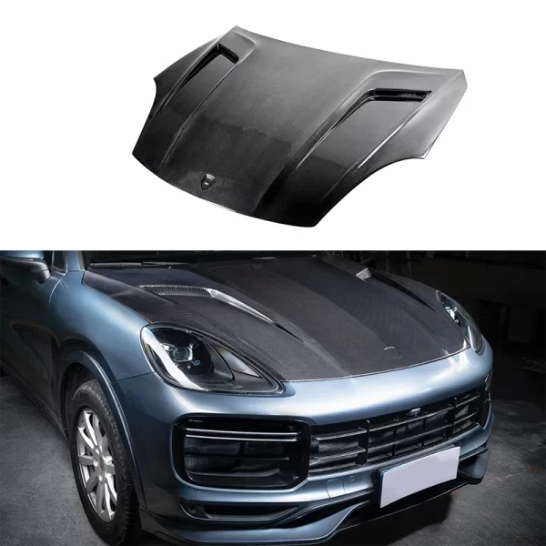 For Porsche Cayenne 2018-2023 9Y0 Carbon Fiber Engine Hood Dry Carbon 9YA Techart Front Bumper Upgrade New Condition