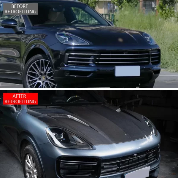 For Porsche Cayenne 2018-2023 9Y0 Carbon Fiber Engine Hood Dry Carbon 9YA Techart Front Bumper Upgrade New Condition - Image 2